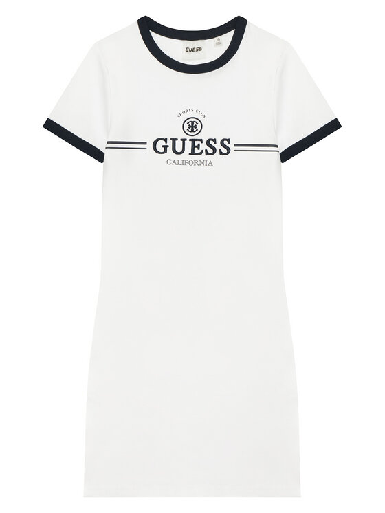 Guess Rochie de zi J6GK26 KCQX1 Alb Slim Fit