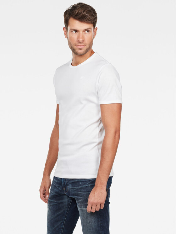 G-Star Raw G-Star Raw Komplet 2 t-shirtów D07205-124-110 Biały Slim Fit