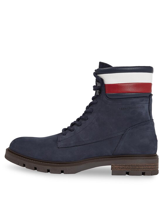 Tommy Hilfiger Tommy Hilfiger Planinarske cipele Corporate Hilfiger Nubuck Boot FM0FM04801 Plava