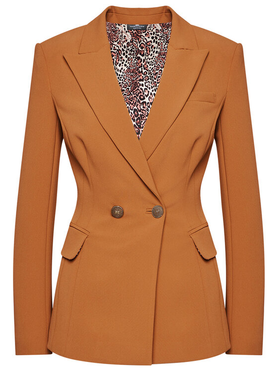 Elisabetta Franchi Elisabetta Franchi Комплект сако и текстилен панталон  TP-001-06E2-V629 Кафяв Slim Fit