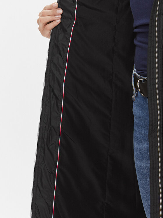 Tommy Hilfiger Tommy Hilfiger Пухено яке Tyra WW0WW39745 Черен Regular Fit