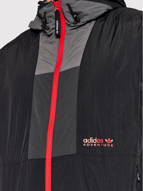 adidas adidas Neperpučiama striukė Adventure HF4804 Juoda Relaxed Fit