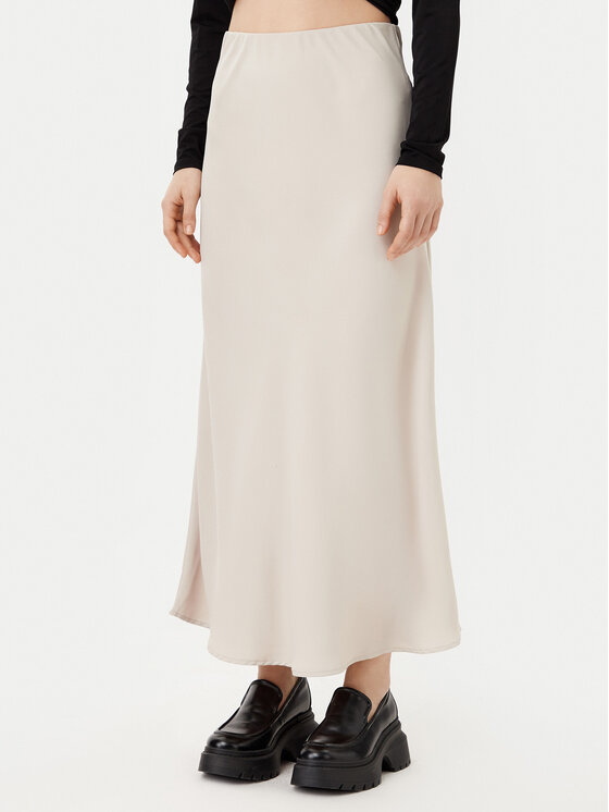 Pieces Pieces Midi szoknya Franan 17116541 Bézs Regular Fit