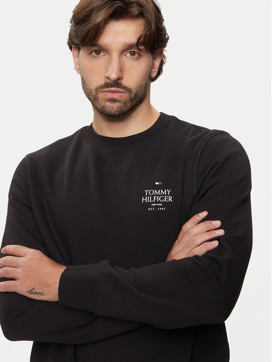 Tommy Hilfiger Tommy Hilfiger Μπλούζα MW0MW35524 Μαύρο Regular Fit