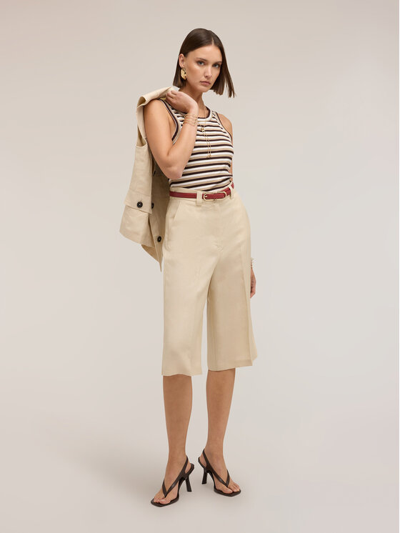 Motivi Motivi Pantaloncini di tessuto P00WQ004581N0R2 Crema Flare Fit