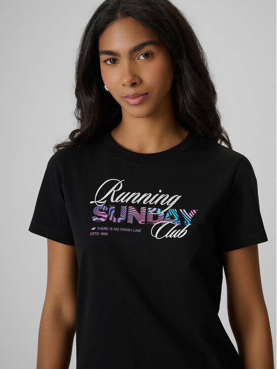 4F 4F T-Shirt AFTERLIGHT Czarny Regular Fit
