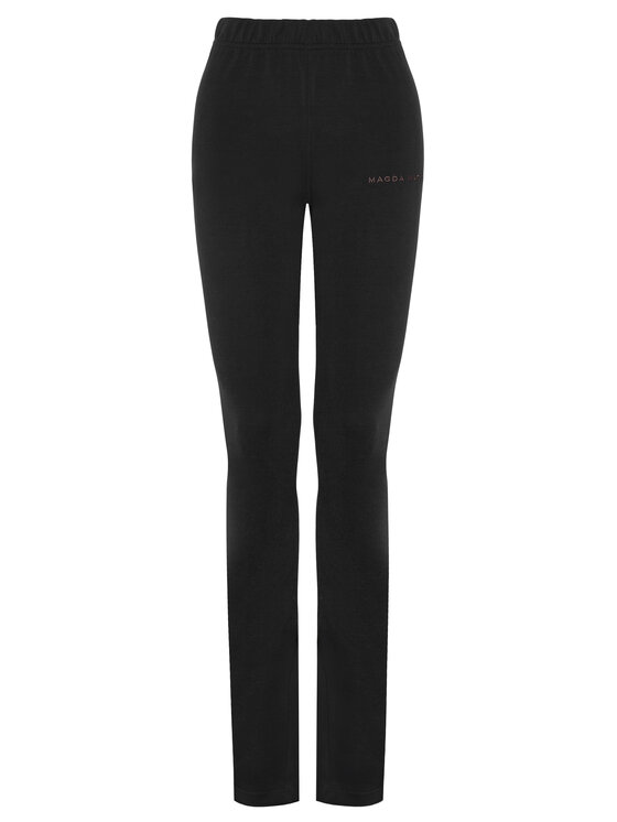 Magda Matyja Magda Matyja Spodnie dzianinowe JETLAG FLARE BLACK Czarny Fitted Fit