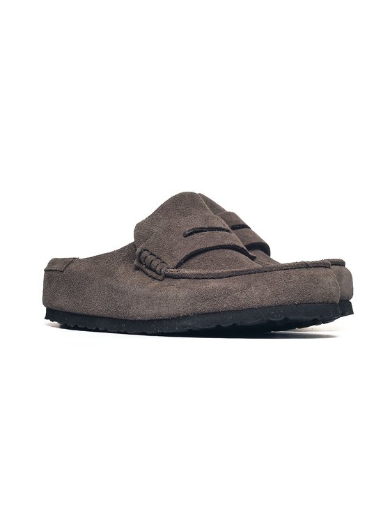 Birkenstock Birkenstock Klapki Naples Wrapped Suede Leather Szary