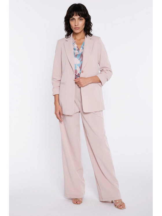 NIFE NIFE Kalhoty z materiálu SD138 Béžová Modern Relaxed Fit