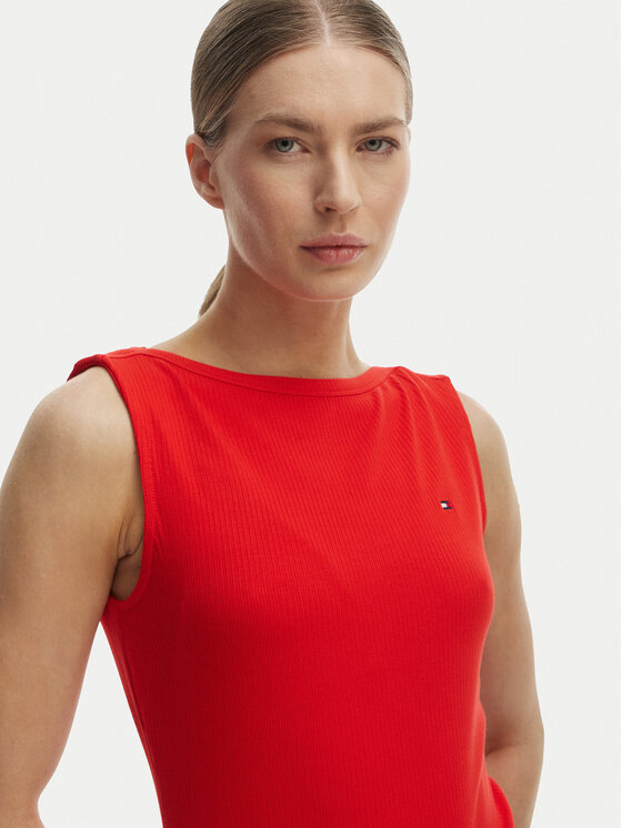 Tommy Hilfiger Tommy Hilfiger Top WW0WW47807 Narančasta Slim Fit