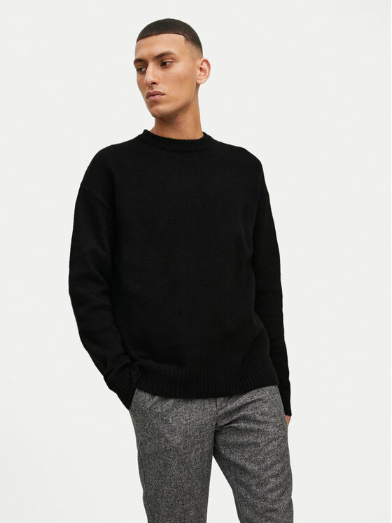 Jack&Jones Męski Sweter, rozmiar M, Czarny, Rollie 12215468