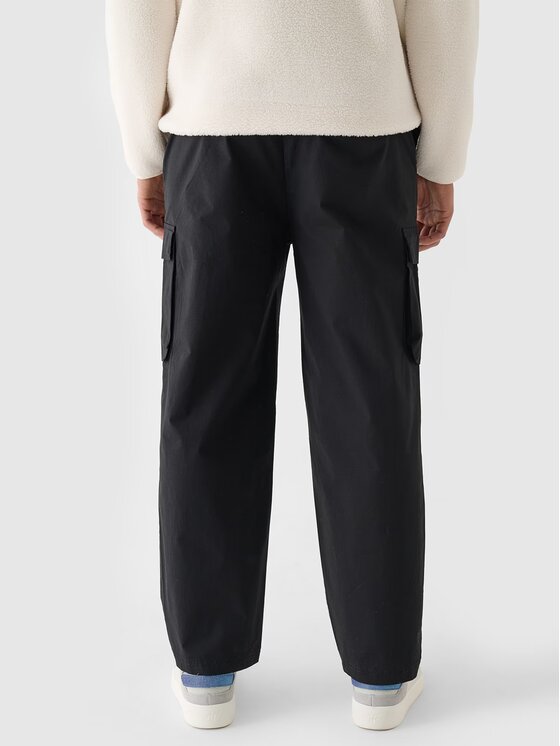 4F 4F Pantaloni di tessuto 4FRAW24TTROM1167-20S Nero Regular Fit