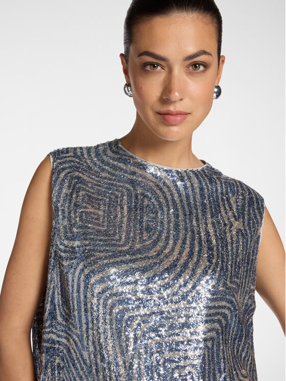 Elena Mirò Elena Mirò Top D000E000023N001 Szary Regular Fit
