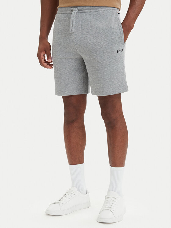 BOSS BOSS Sportske kratke hlače Waffle 50535884 Tamno siva Regular Fit