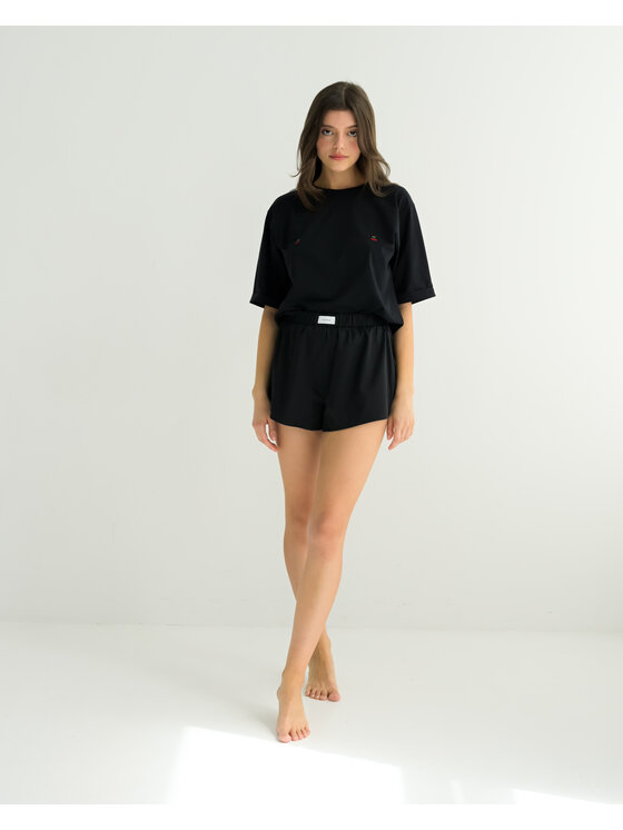 Le Songe Le Songe Bluzka cherry Czarny Regular Fit