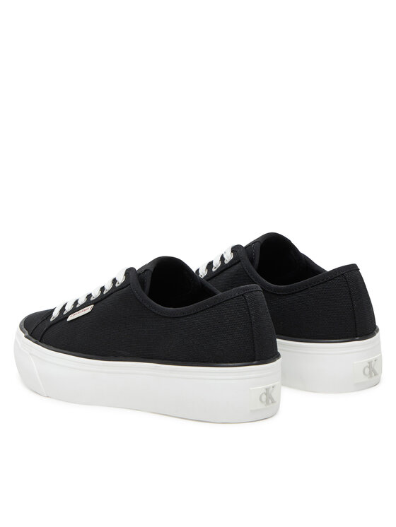 Calvin Klein Jeans Calvin Klein Jeans Tenisky Vulc Flatform Ctn Logo Tag YW0YW01838 Čierna
