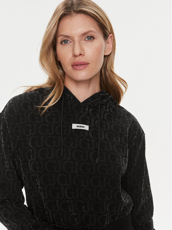 Guess Guess Μπλούζα Gj Logo V4RQ14 KC2W0 Μαύρο Regular Fit