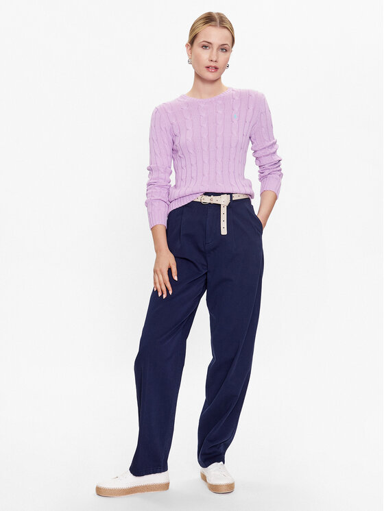 Polo Ralph Lauren Polo Ralph Lauren Пуловер 211891640012 Виолетов Slim Fit