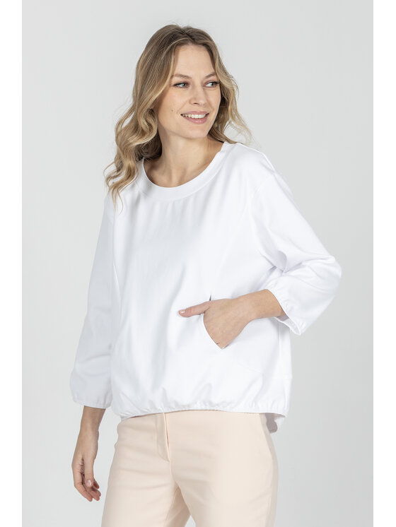 Deni Cler Milano Deni Cler Milano Bluza W-DC-W007-F2-H1-11-1 Kremowy Loose Fit