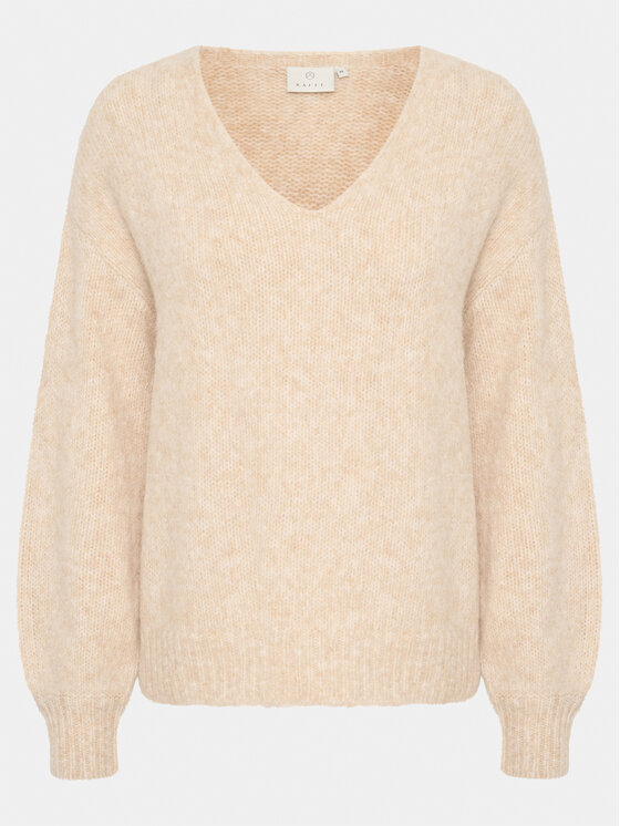 Kaffe Kaffe Sweter Sarla 10506829 1311061 Beżowy Relaxed Fit