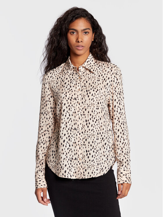 Gina Tricot Риза Hilma 89048 Бежов Regular Fit