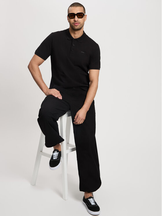 Cross Jeans Cross Jeans Polo 16087-020 Czarny Regular Fit