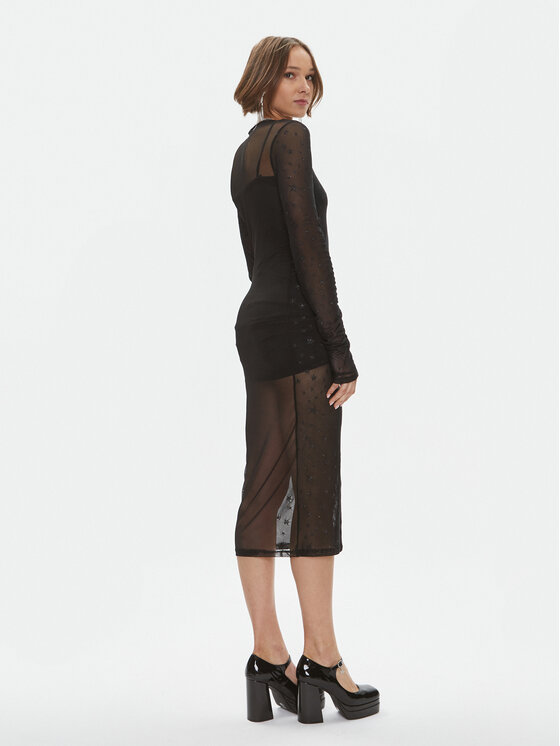 Please Please Kokteilinė suknelė A1VNCAP000 Juoda Slim Fit