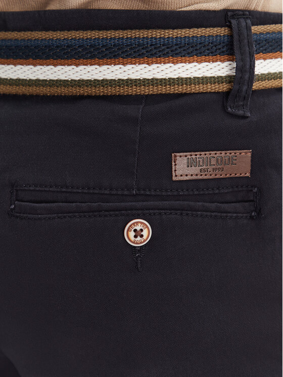 INDICODE INDICODE Šortky z materiálu Royce 70-039 Tmavomodrá Slim Fit