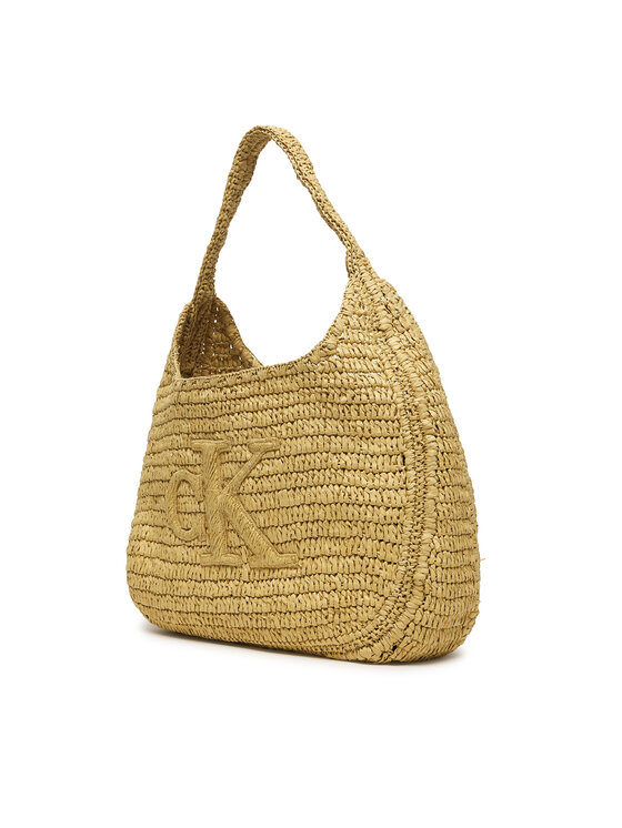 Calvin Klein Calvin Klein Handtasche Bold Ck Raffia Lg Shoulder Bag LV04F3448G Beige