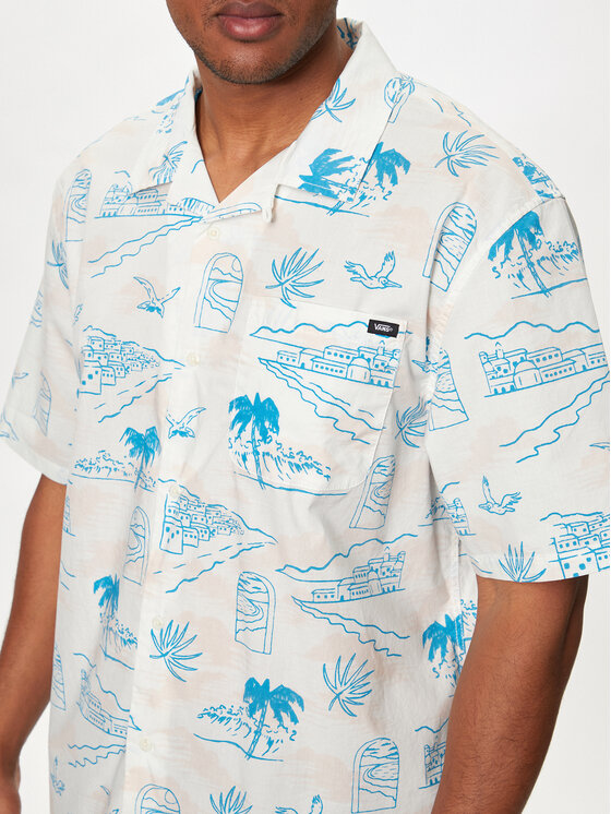 Vans Vans Camicia Davista Ss Woven VN000G7G Écru Regular Fit