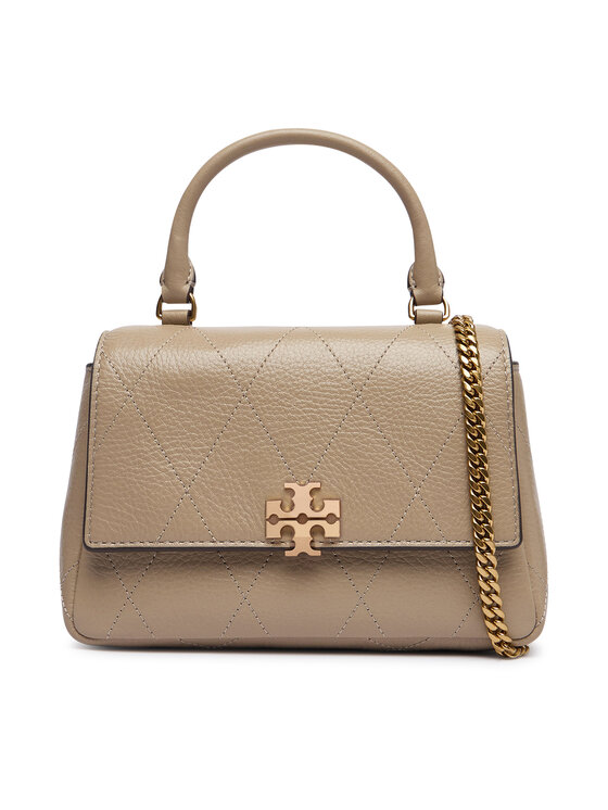 Tory Burch Tory Burch Rankinė Charlie Quilted Mini Top Handle Chain Wallet 186032 Smėlio