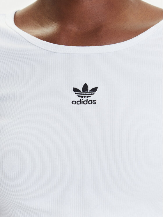 adidas adidas Blúz Essentials Ribbed JC9011 Fehér Slim Fit