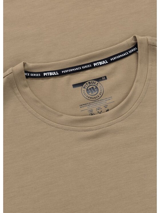 PITBULL PITBULL Koszulka techniczna Casual Sport SMALL LOGO II Brązowy Regular Fit