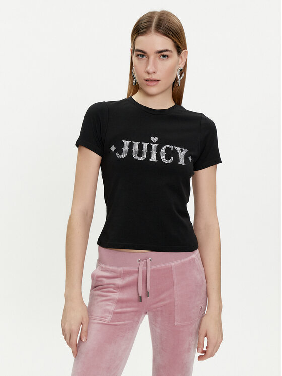 Juicy Couture T-krekls Ryder Rodeo JCBCT223826 Melns Slim Fit