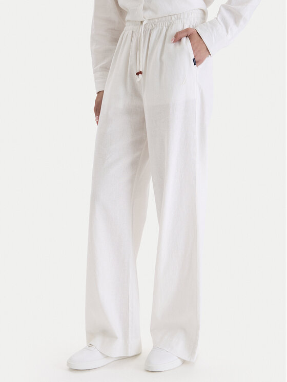 Nautica Nautica Штани з тканини W126-NALTR-1020-01X Білий Wide Leg