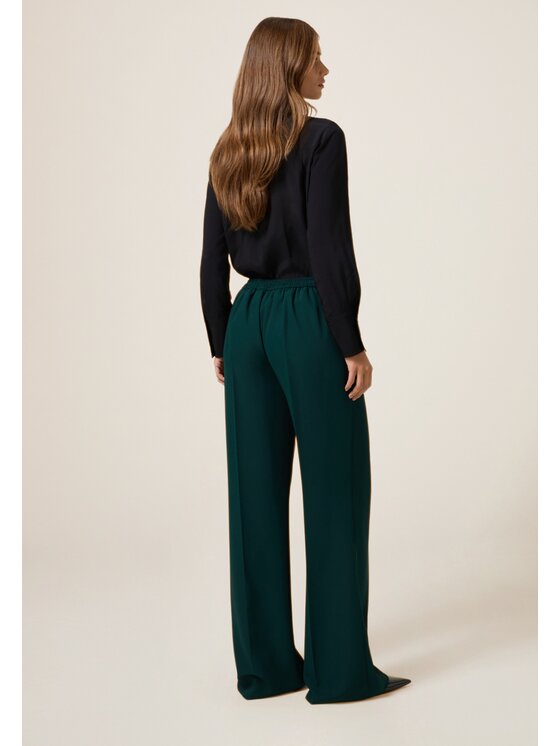 Oltre Oltre Pantaloni di tessuto P017J002475N015 Verde Flare Fit