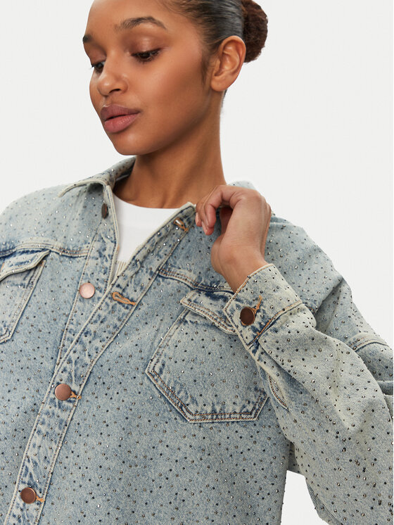 Guess Guess Jeansová bunda W5GN90 D5LQ2 Modrá Regular Fit