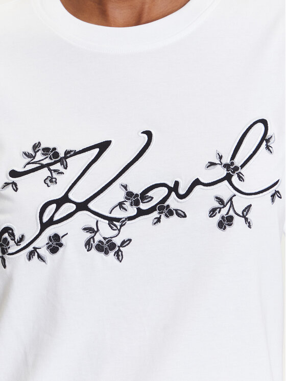 KARL LAGERFELD KARL LAGERFELD T-krekls A3W17018 Balts Regular Fit