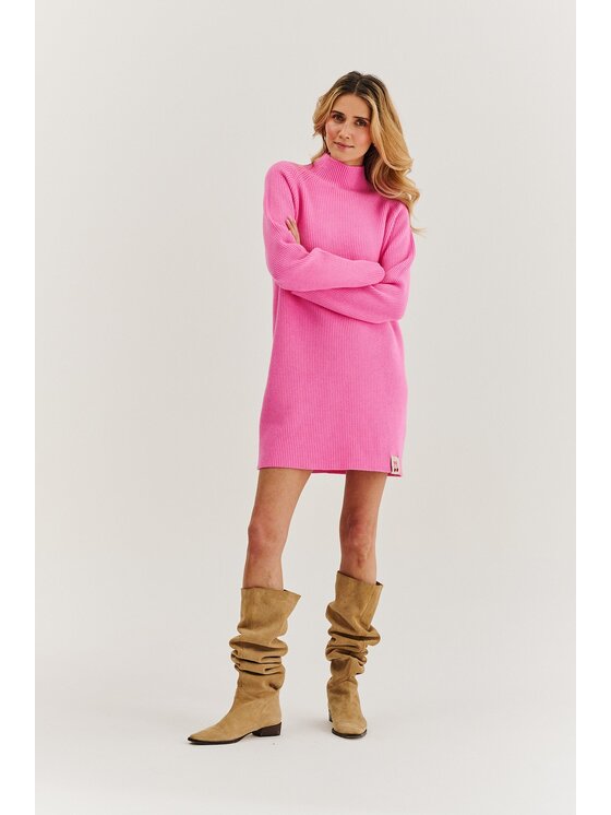 NAOKO NAOKO Úpletové šaty Love Me Pink Ružová Regular Fit