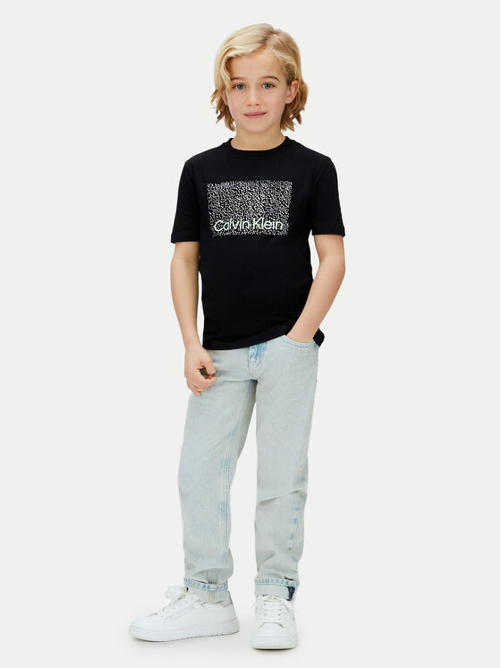 Calvin Klein Jeans Calvin Klein Jeans T-Shirt Perforation LVCKSJA04B Černá Regular Fit