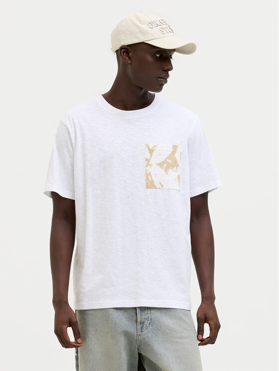 Jack&Jones Tričko Split 12272995 Biela Regular Fit
