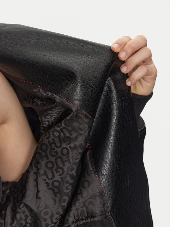 HUGO HUGO Jacke aus Kunstleder Alipha-1 50530031 Schwarz Relaxed Fit
