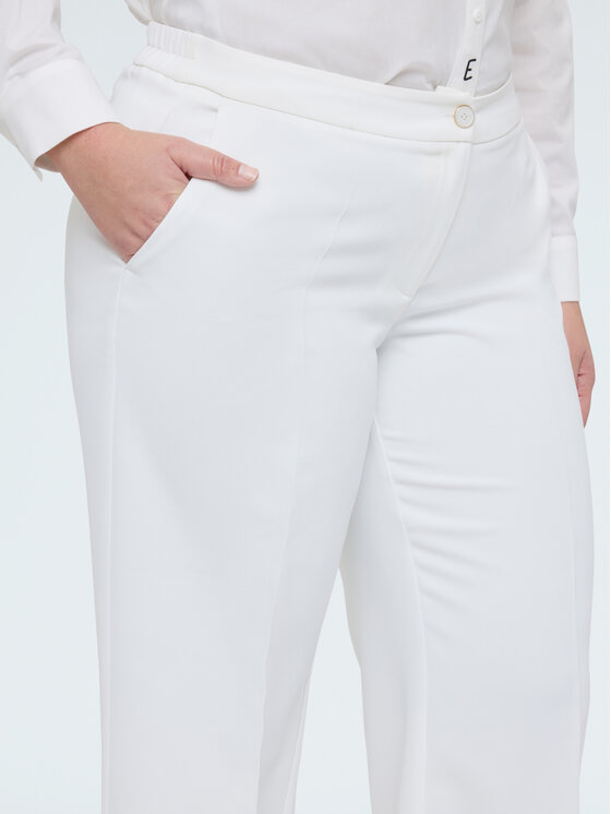 Fiorella Rubino Fiorella Rubino Spodnie materiałowe P030T005254N011 Biały Regular Fit
