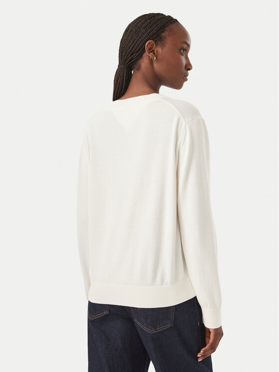 Tommy Jeans Tommy Jeans Πουλόβερ Essential DW0DW23362 Λευκό Regular Fit