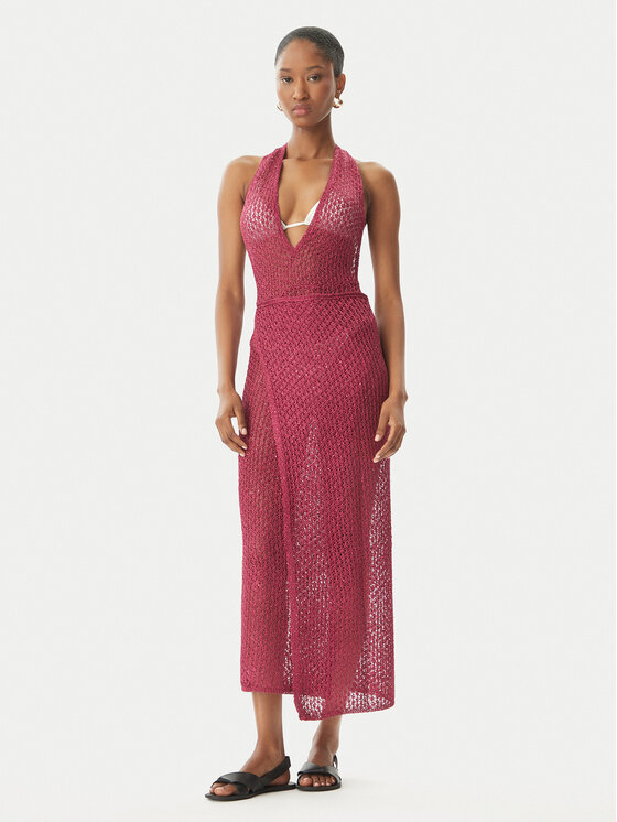 Guess Guess Haljina za plažu E6GK04 Z5402 Tamnocrvena Classic Fit