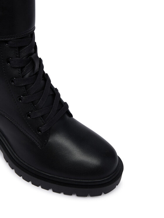 Tommy Hilfiger Tommy Hilfiger Polacchine Block Heel Buckled Lace-Up Boot FW0FW09578 Nero