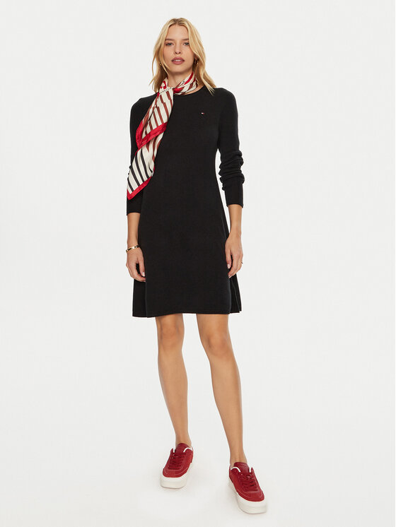 Tommy Hilfiger Tommy Hilfiger Φόρεμα υφασμάτινο WW0WW44162 Μαύρο Regular Fit