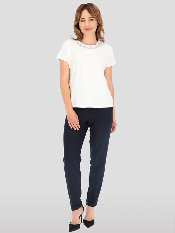 Perso Perso T-Shirt TCE243000F Biały Regular Fit