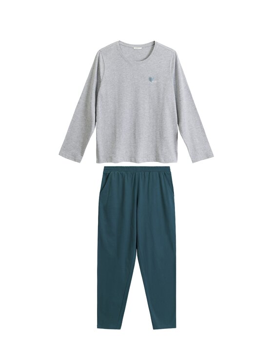 Atlantic Atlantic Piżama Embroidery Turkusowy Regular Fit