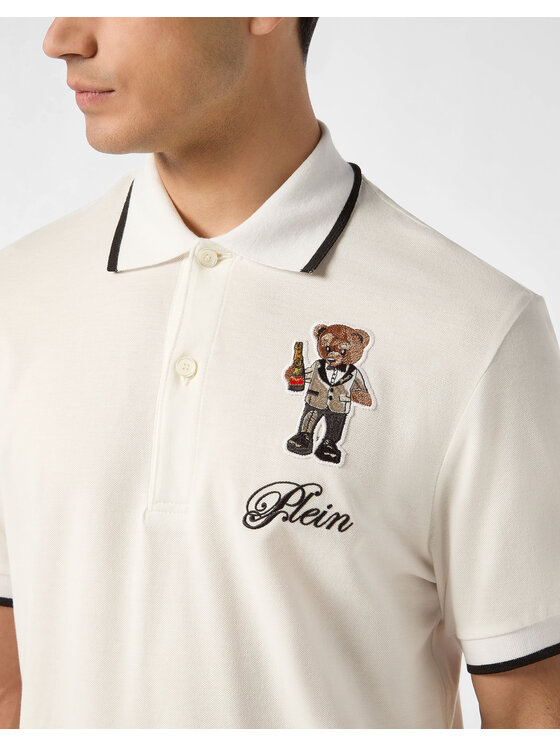 PHILIPP PLEIN PHILIPP PLEIN Polo 27165 Biały Slim Fit
